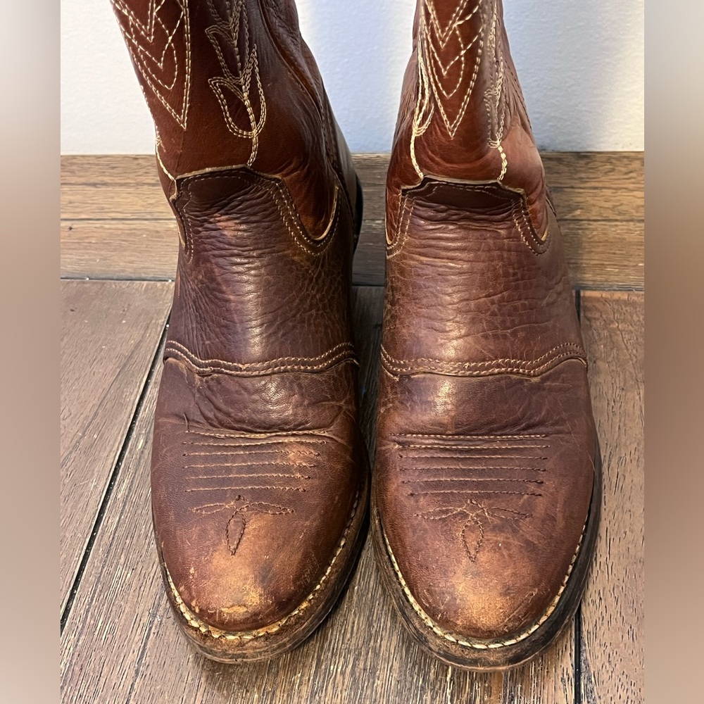 Double H Brown Leather Western Cowgirl Boots Womens size 6.5 - Picture 6 of 12